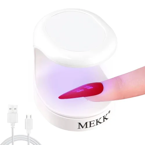 MEKK Mini luz UV para uñas de gel, lámpara de uñas LED UV de un solo dedo de 16 W, lámpara portátil de curación profesional pequeña, diseño compacto
