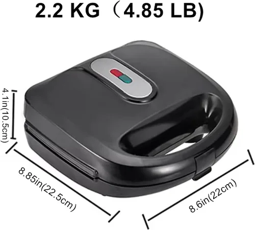 Miniatura 2 de Máquina eléctrica de gofres tipo sándwich 3 en 1, tostadora de postre Panini con 3 platos antiadherentes extraíbles, juego de hierro intercambiable