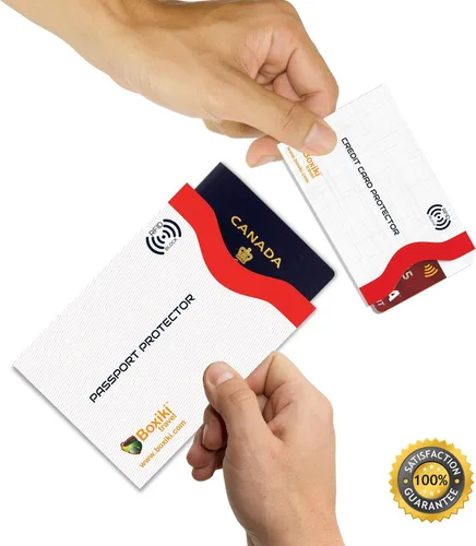 Miniatura 7 de Fundas de bloqueo RFID para pasaporte y tarjetas de crédito, Blanco, Blanco - 15 piezas