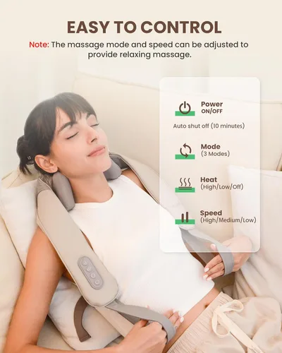 Miniatura 7 de Heycool - Almohada Masajeadora de Cuello Inalámbrica con Calor, Elegible para FSA HSA, Masajeador de Cuello y Hombro de Amasamiento Profundo 4D