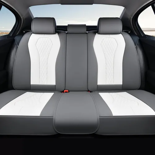 Miniatura 59 de Coverado Juego completo de fundas de asiento de automóvil, fundas de asiento negras para asientos delanteros y traseros de automóvil, protector