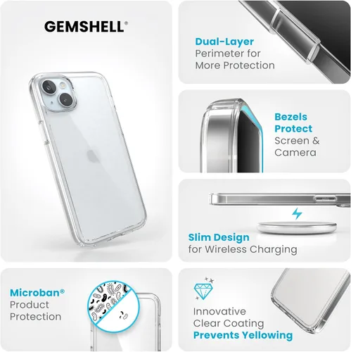Miniatura 3 de Speck Funda transparente para iPhone 15 Plus, delgada, protección contra caídas, para iPhone 15 Plus y iPhone 14 Plus, resistente a los arañazos,