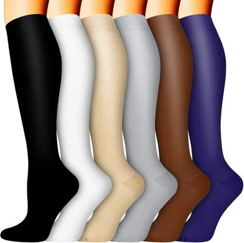 Calcetines médicos de compresión de cobre para mujeres y hombres 6 pares el mejor apoyo para correr atletismo enfermería viajes
