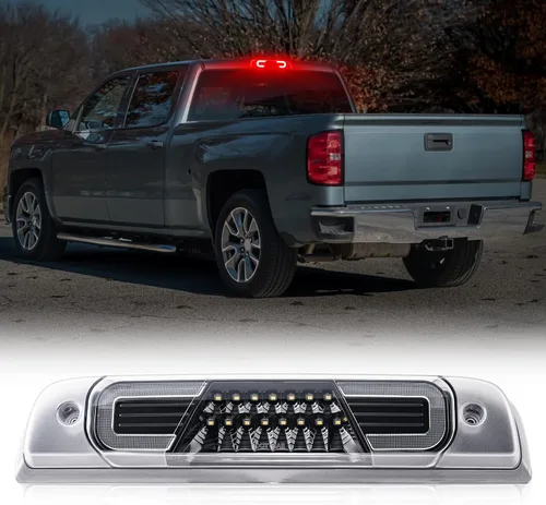Luz de freno LED de tercera compatible con Silverado Sierra 2014-2019 1500 2500HD 3500HD Luz de freno de montaje alto central trasera 3ª Luz de