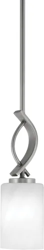 Miniatura 59 de Toltec Lighting Cavella Stem Colgado Mini colgante, acabado grafito, vidrio de muselina blanca de 4 pulgadas