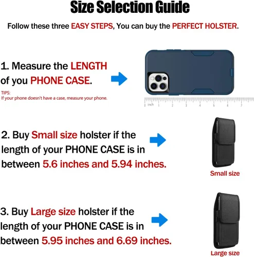 Miniatura 5 de Fundas pequeñas para teléfono celular, bolsa vertical de nailon para hombre compatible con Apple iPhone 17 16 15 14 13 12 11 Pro XR XS X/Samsung