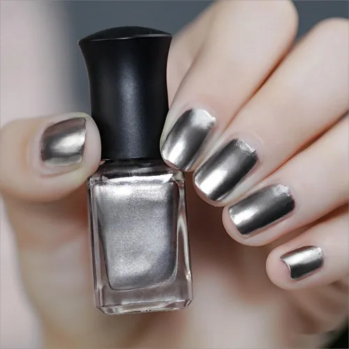 Miniatura 22 de Esmalte de uñas marrón metálico con efecto espejo, duradero y de secado rápido, brillante cromo para manicura DIY (012#TJ, 6ml)