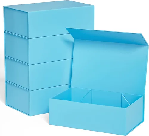 Miniatura 18 de Caja de regalo rosa de 10" x 6" x 3" con tapa de cierre magnético, caja de regalo para regalos, cajas de regalo de dama de honor, caja bonita, caja