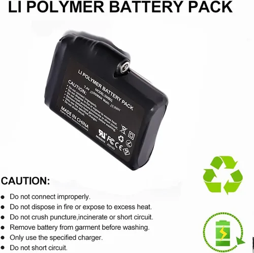 Miniatura 5 de Batería Recargable de Polímero de Litio de 3500mAh 7.4V Paquete de Reemplazo para Guantes Térmicos Forros Manoplas Calcetines Chaleco Chaqueta