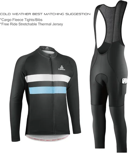 Miniatura 6 de CEROTIPOLARSnugFitCyclingBikeJerseysFleeced,FallWinterLongSleeveBicycleJackets