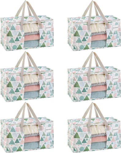 Miniatura 45 de VENO Paquete de 4 bolsas de mudanza resistentes, bolsas de almacenamiento de ropa y edredón con ventana transparente, suministros de embalaje