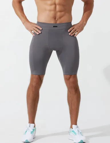 Miniatura 5 de MIZOK Pantalones cortos de compresión elásticos para hombre con bolsillo