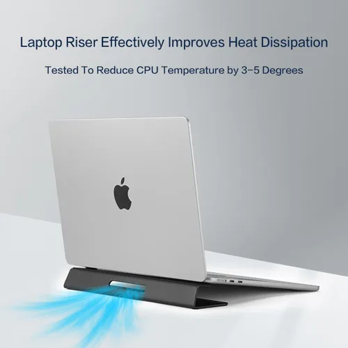 Miniatura 3 de Soporte de enfriamiento de flujo de aire de cuña portátil para laptop, patas de aluminio para laptops, mejor ergonomía, estabilidad y versatilidad