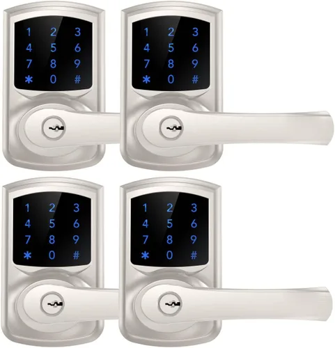 Miniatura 13 de HIDALIFE Cerradura de puerta de entrada sin llave, teclado electrónico con asa, pantalla táctil, bloqueo automático, contraseña antiespía, fácil