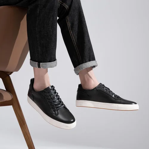 Miniatura 5 de Jousen Zapatos deportivos de moda para hombre, de cuero pulido, zapatos casuales de negocios con estilo retro para hombre