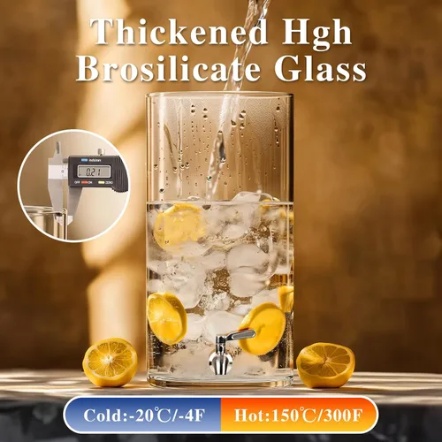 Miniatura 5 de Dispensador de bebidas de 2.9 galones, dispensador de bebidas de vidrio con soporte, dispensadores de bebidas para fiestas, dispensador de bebidas