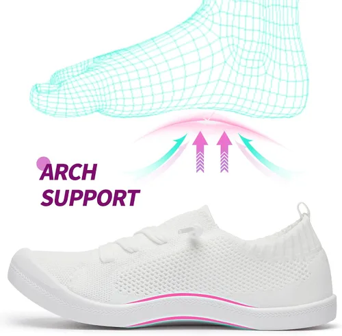 Miniatura 2 de ALTOCIS Women's Knit Slip On Sneakers Ladies Elastic LowTopFlats Lightweight Breathe Mesh Fashion Sneakers Cute Flying Woven Loafers