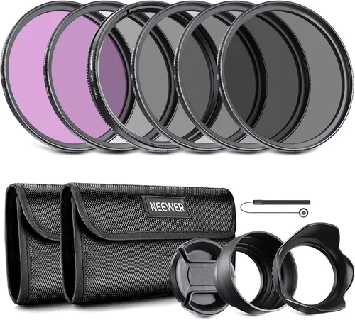 Miniatura 11 de NEEWER Kit de filtro de lente de 1.457 in: UV, CPL, FLD, ND2, ND4, ND8, parasol y tapa de lente compatible con cámaras réflex digitales Canon Nikon