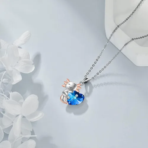Miniatura 2 de JERWLI Collar con colgante de vaca de las tierras altasratas de Axolotlratarata, plata de ley 925, regalo de joyería de animales lindos para mujeres