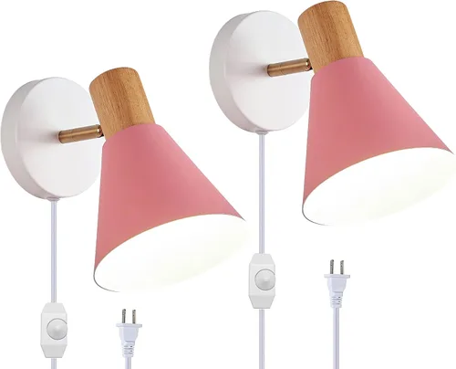Miniatura 13 de ClanKin Apliques de pared con interruptor de perilla, lámpara de pared ajustable negra para dormitorio industrial, iluminación de fregadero de baño