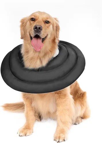 Miniatura 11 de Cómodo y ajustable cono de perro suave alternativo después de la cirugía – Collar isabelino de dona para gatos, perros medianos y perros pequeños