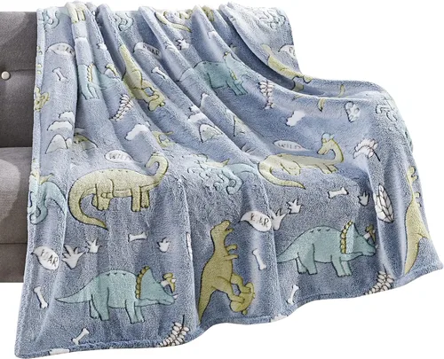 Miniatura 20 de Elegant Comfort Manta ligera que brilla en la oscuridad, ultra suave, mullida y acogedora, manta luminosa decorativa para todas las estaciones