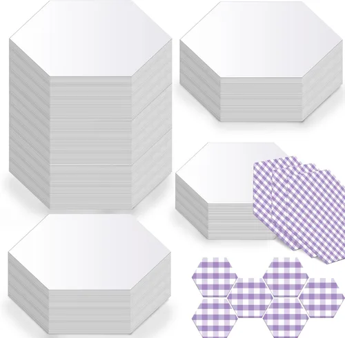 Miniatura 15 de 100 Formas Hexagonales de Papel para Piezas, Plantillas de Papel para Piezas, Plantillas de Acolchado para Uso en Proyectos de Acolchado, Costura