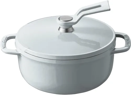 Miniatura 18 de Olla para Horno Holandés Vermicular 2.0 Olla de Hierro Fundido Esmaltada Ligera 18cm (2 qt) No Tóxica Compatible con Inducción Horno Mate