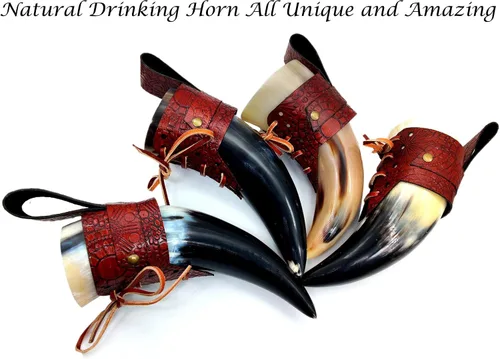 Miniatura 3 de Viking Beber - Taza corta con funda de cuero auténtica y segura para alimentos, sin fugas, taza de cerveza nórdica con capacidad de 8 a 10 onzas