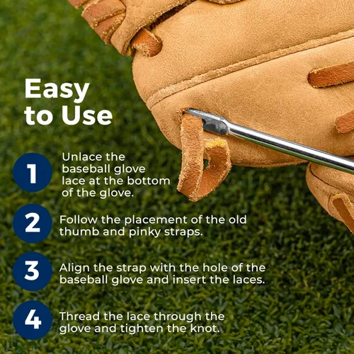 Miniatura 4 de TOFL Baseball Thumb & Pinky Replacement Loops for Baseball Gloves & Softball Mitts to Match Glove Relace Kit