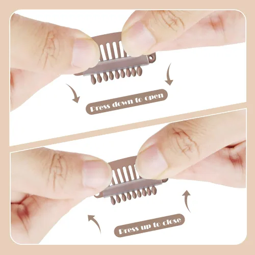 Miniatura 37 de Dreamlover - Clips para extensiones de cabello, clips para peluca con 9 dientes, 30 piezas Beige