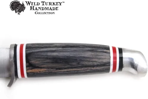 Miniatura 4 de Colección Color Mango de Madera Hoja Fija Skinner Cuchillo w/Funda de cuero (negro)