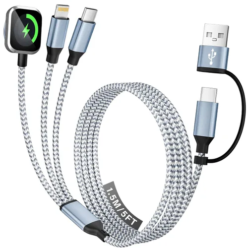 Miniatura 16 de Cruise Essentials Cable de Carga 4 en 2 para Cargador Apple iWatch/iPhone 17/Lightning/Micro, Cable Cord de Carga Múltiple de Viaje Compatible