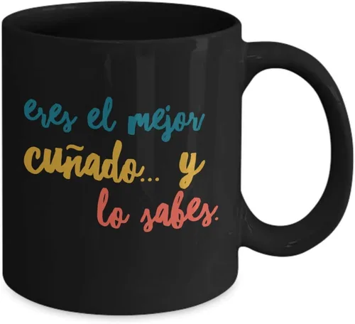 Miniatura 2 de Regalo para cunado Taza de Cafe para hermana Perfecto regalo para graduados, profesionales y estudiantes Vaso con afirmaciones positivas, Negro