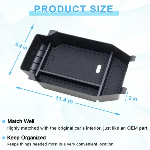 Miniatura 5 de PIMCAR Organizador de consola central para Honda Accord 2023-2025 2026, bandeja de almacenamiento de reposabrazos de plástico ABS duradero de 11ª