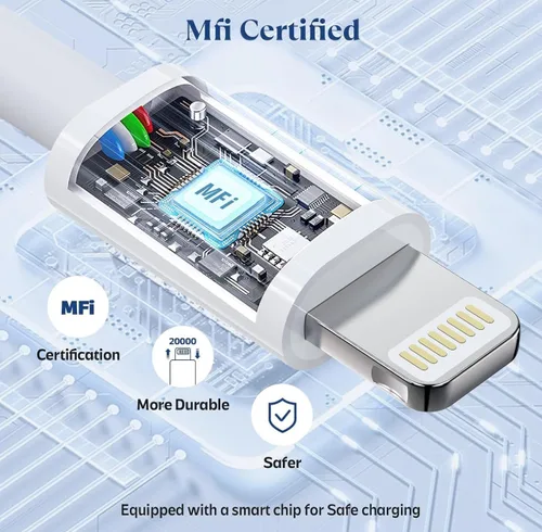 Miniatura 3 de Kalikap Cargador rápido USB C de 20 W [certificado MFi] compatible con iPhone 14/13/12/11/XS/XR/X/8/iPad, paquete de 2 bloques de cargador PD tipo C