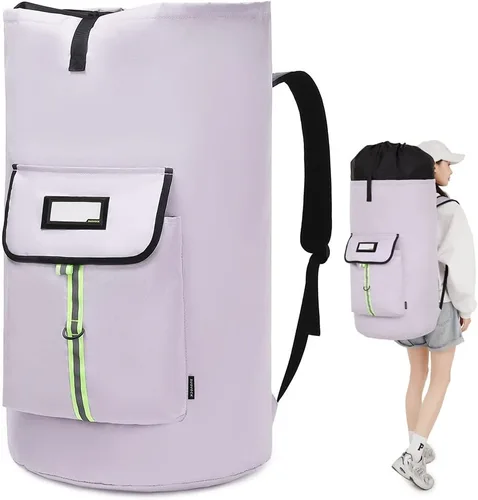 Miniatura 11 de mochila para colada, bolsas de lavandería extra grandes y resistentes, mochila para colada para estudiantes universitarios, cierre de cordón, Bolsa