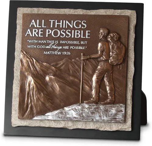 Miniatura 4 de Lighthouse Christian Products Trust - Brújula de placa de escultura de piedra fundida, tono bronce martillado, 6.5 x 4.5 pulgadas