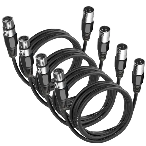 Miniatura 4 de MAD OWL Paquete de 4 conectores XLR de 3 pines – Cannon XLR DMX hembra macho adaptador, montaje en panel, conector de cable de micrófono para luz