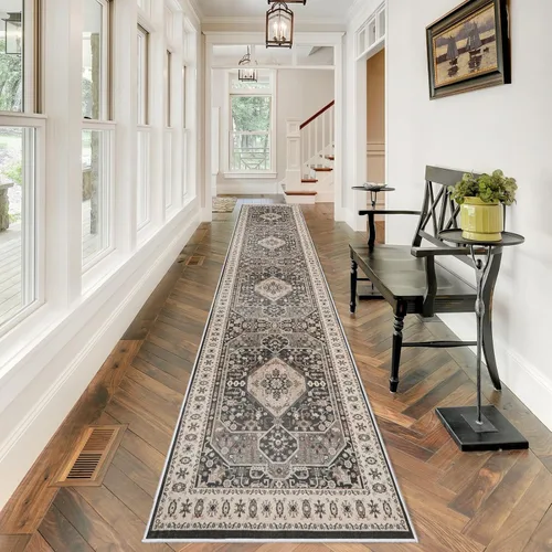 Miniatura 31 de RUUGME Alfombra Pasillera Lavable 2'6x12 - Alfombra de Pasillo con Respaldo Antideslizante Alfombras Resistentes a Manchas para Sala de Estar