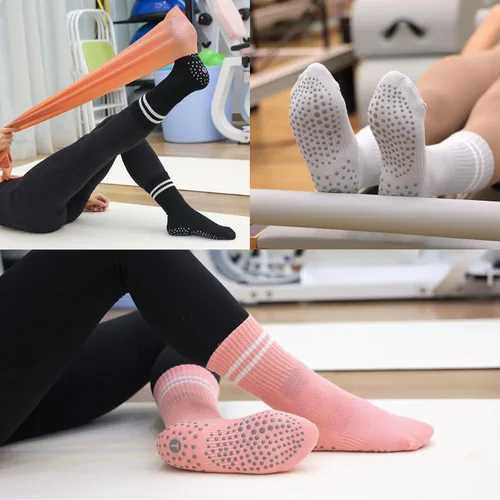 Miniatura 3 de Toes Home Calcetines de agarre para mujer, calcetines antideslizantes para pilates, yoga, calcetines para barre hospital, entrenamiento, calcetines
