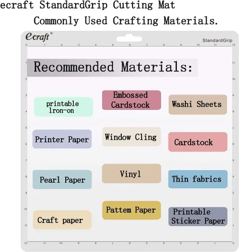 Miniatura 5 de Ecraft Juego de 5 alfombrillas de corte de 12 x 12 para Silhouette Cameo 5/4/3/2/1, agarre variado (agarre fuerte, agarre estándar, agarre ligero)