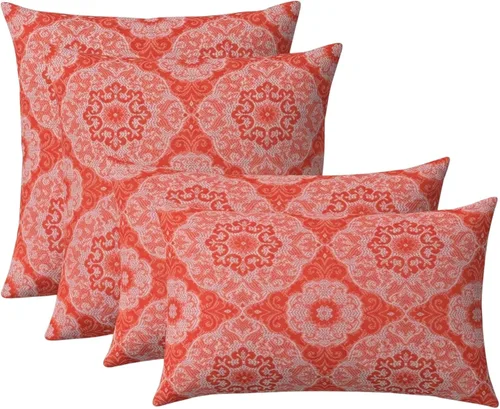 Miniatura 43 de RSH DECOR: Sunbrella Lumbar & Square Pillows Set of 4 20" x 12" & 17" x 17" Water & Fade-Resistant Fabric Outdoor Throw Pillows for Patio
