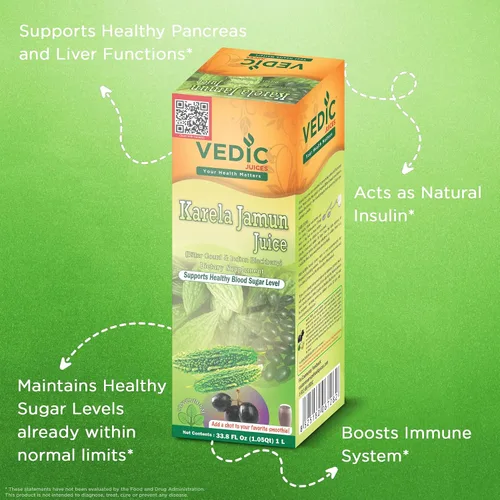 Miniatura 3 de Vedic Karela Jamun Juice - Jugo natural para apoyo inmunológico, 33.8 onzas, ideal para uso diario (33.8 fl oz)