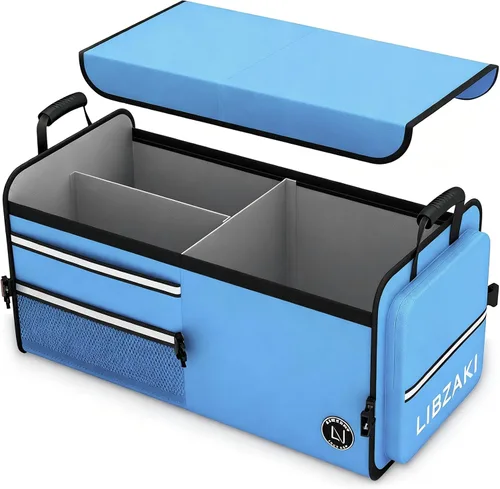 Miniatura 16 de LIBZAKI - Organizador de almacenamiento para maletero de automóvil, caja de almacenamiento plegable para auto, camión, SUV, color negro