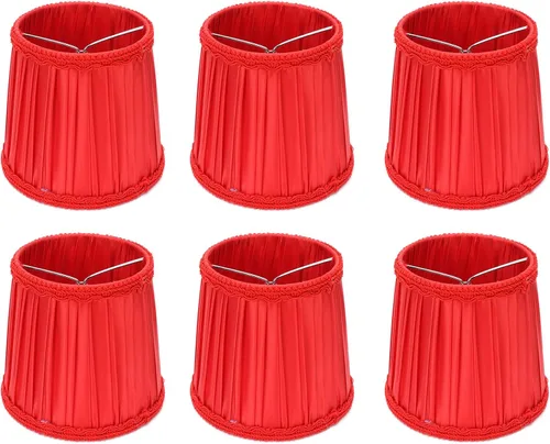 Juego de 6 pantallas de lámpara modernas para candelabros pequeños, juego de 6, pantallas de campana con clip para lámpara de piso de repuesto