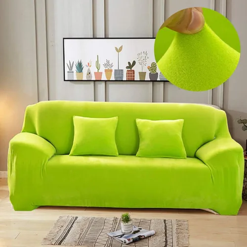 Miniatura 12 de Funda de terciopelo ultra suave para sofá de colores lisos, elastano elástico para sofá biplaza protección de muebles, fundas antideslizantes a