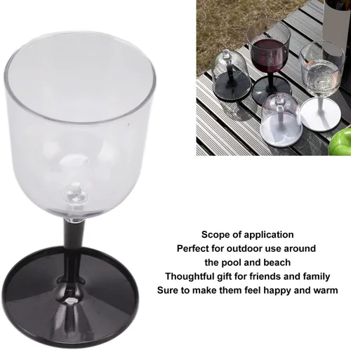 Miniatura 3 de GLOGLOW Copa de vino plegable, copas de vino portátiles de viaje, copas de vino de plástico transparente inastillables para barbacoa al aire libre