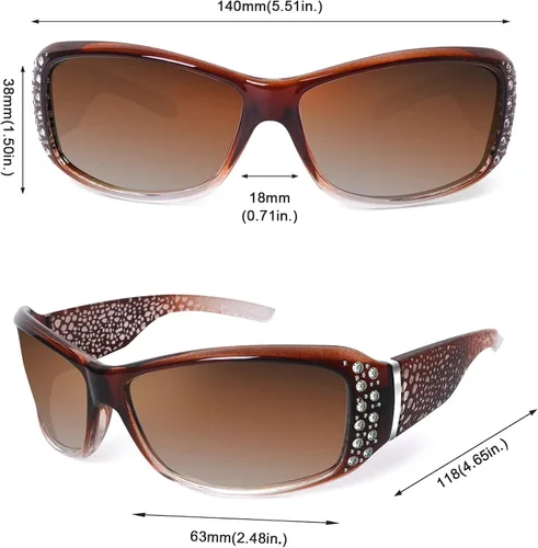 Miniatura 3 de IGnaef Gafas de sol polarizadas para mujer gafas de sol con diamantes de imitación para mujer protección UV400 para conducir pescar ir de compras