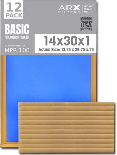 Miniatura 11 de Filtro de aire de 10 x 10 x 1 pulgadas, comparable a los filtros de horno económicos básicos MPR 100, paquete de 12 filtros de fibra de vidrio